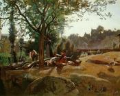 Peasants under the Trees at Dawn, Morvan - 让·巴蒂斯特·卡米耶·柯罗